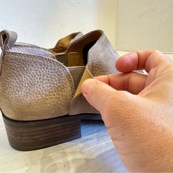 Lucky Brand Booties Size 9.5 Brown Taupe Suede Elastic Ankle Boot - Picture 7 of 15